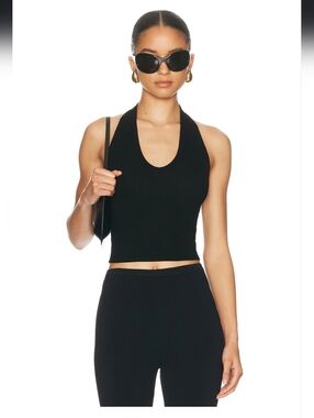 Silk Rib U Neck Halter Top